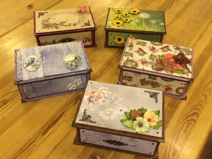 Decorated Card Stock Boxes